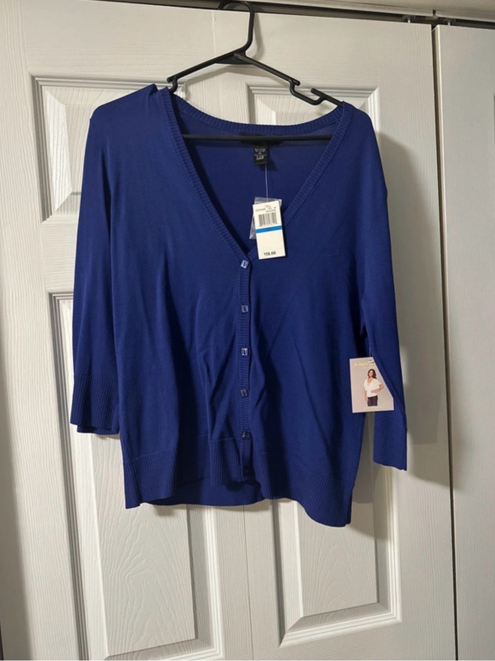 Cable & Gauge Deep Blue V-Neck Button Front Cardigan